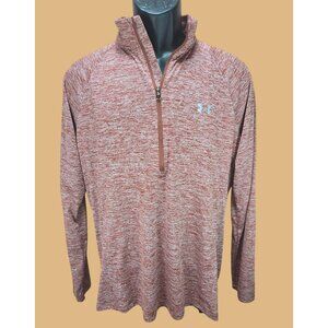 Under Armour Womens HeatGear Loose Fit Quarter-Zip Top XL Red Heather